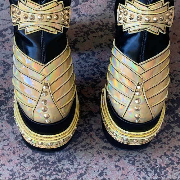 Last pair! New Dolls Kill Wrath of Goddess Knee Boots - Picture 2 of 11